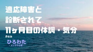 63-適応障害と診断されて11ヶ月目の体調・気分