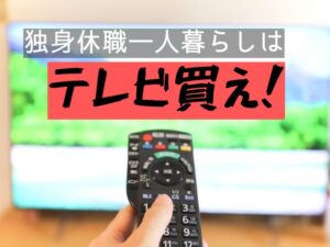 独身休職一人暮らしはTV買え！